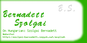 bernadett szolgai business card